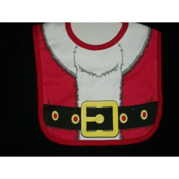 Embelle Baby Santa Bib Premium Cotton Christmas Print Red & White - Picture 1 of 4